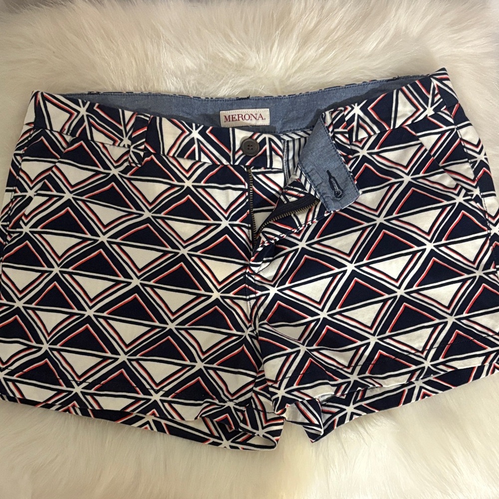Merona Women's Navy and White Geometric Shorts